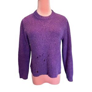 Rachel Comey Distressed Pullover Sweater Alpaca Wool Purple XS